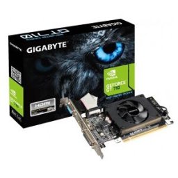 Gigabyte GV-N710D3-2GL, GeForce GT 710, 2 GB, GDDR3, 64 bit, 4096 x 2160 Pixeles, PCI Express 2.0