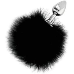 DARKNESS BONDAGE Extra Buttplug Anal con Cola Negro 7 cm 1 ud