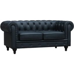 Habitat et jardin Sofá Chesterfield "Aliza"- 2 plazas - Negro