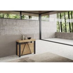 Ityhome Consola extensible 90x40/300 cm Tiris roble natural estructura antracita