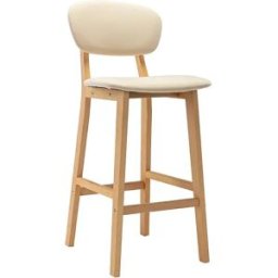 vidaxl Taburetes de cocina 2 unidades tela color crema