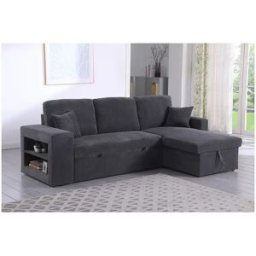 Habitat et jardin Sofá esquinero convertible/reversible de pana "Axel" - 3 plazas - Gris
