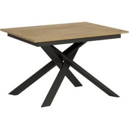 ITAMOBY Mesa extensible 90x120/180 cm Ganty Roble Nature - canto del mismo color que la estructura Antracita