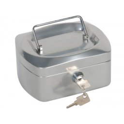 Caja caudales q-connect 6" 152x115x80 mm plata con portamonedas