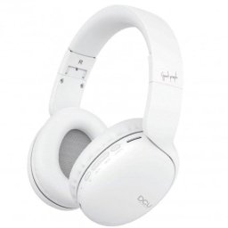 Auriculares DCU inalámbricos Bluetooth v5.0 con micro SD, radio FM y cable jack blanco