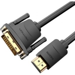 Cable Conversor Vention ABFBG DVI-D HDMI 1.5m Chapado en Oro Apantallado Negro