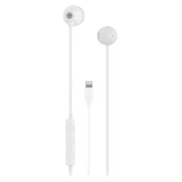 Auriculares T'nB CURV con cable Lightning para llamadas y música, micrófono y control volumen, blanco