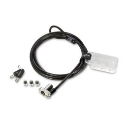 Candado portátil Kensington Universal 3 en 1, cable 1,8m, llave, carbono/plata