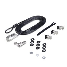 Candado de Seguridad StarTech K-Slot Cable 3m Combinación Antirrobo Negro Plata