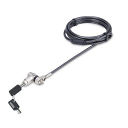 Cable Seguridad Universal StarTech.com con Cerradura, 2m, Acero, 2 Llaves, Negro/Plata