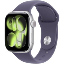 Apple Watch Series 11 GPS + Cellular 42mm Caja Aluminio Plata con Correa Deportiva Niebla Lila S/M
