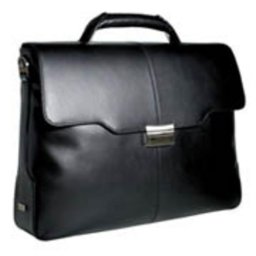 Maletín Knomo Logan 15" piel negra ultraligero para portátil