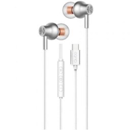 Auriculares Qubo AU-300C con cable USB-C Micrófono Control Remoto Blanco