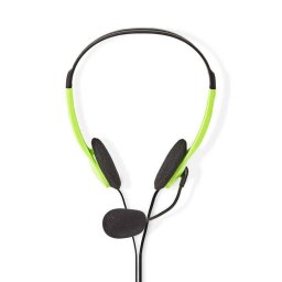 Auriculares Nedis CHST100GN con cable conectividad doble jack 3,5 mm diseño supraaural verde