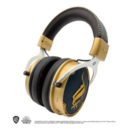 Auriculares Lexip Hogwarts Legacy Ancient Magic inalámbricos y con cable para gaming con Bluetooth, micrófono extraíble y retroiluminación, azul y oro