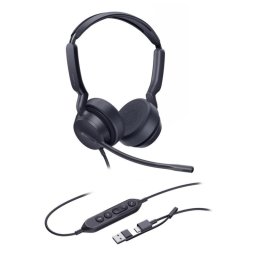 Auriculares Yealink UH42 Dual UC con cable USB-C/A para llamadas y música con micrófono, negro