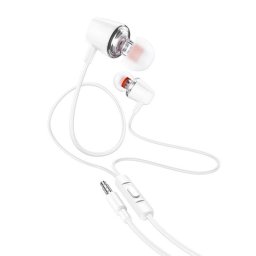 Auriculares Hoco M107 con cable Jack 3,5 mm para uso diario con micrófono y control, blancos