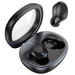 Auriculares Hoco EQ3 inalámbricos Bluetooth 5.3 con pantalla digital y soporte Siri negros