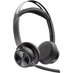Auriculares HP Voyager Focus 2 inalámbricos Bluetooth con Cancelación de Ruido, micrófono y base de carga, uso profesional, color negro