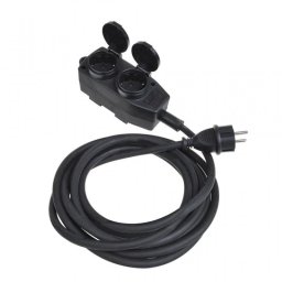 ProPlus Cable Extensión de Alimentación 4 Tomas Schuko 5m Negro