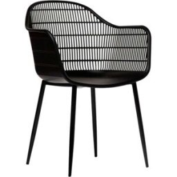 Klast Home Silla de jardín de polipropileno negro 62 cm x 86 cm
