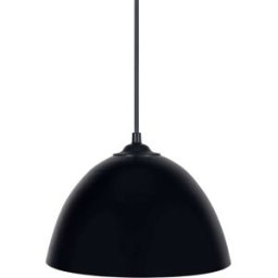 Tosel Lámpara de suspensión campana metal negro pantalla negro