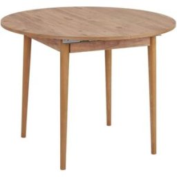 Calicosy Mesa de comedor extensible de 100 a 131 cm redondo - efecto