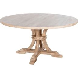 NIYLO Mesa redonda de comedor de madera maciza blanco 150x150x76 cm