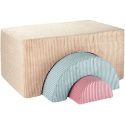 Wigiwama Set de juego arcoíris de pana beige azúcar moreno 75 x 37 x 49 cm