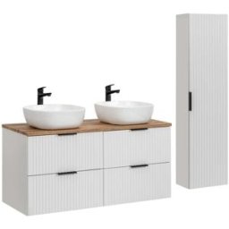 Petits meubles Conjunto mueble doble lavabo 120cm tableros de melamina y mdf blanco