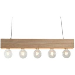 NIYLO Lámpara de techo de madera marrón 80x10x30 cm
