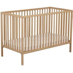 Baby Price Cuna de madera con listones con colchón de 120x60