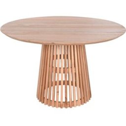 NIYLO Mesa redonda de comedor de mindi natural 120x120x76 cm