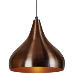 Tosel Lámpara de suspensión campana metal pantalla bronze y cobre
