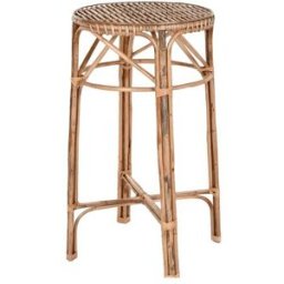 NIYLO Mesa de mimbre natural 59x59x108 cm
