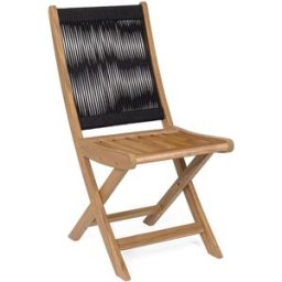 Outdoor living Conjunto de 4 sillas en madera negro