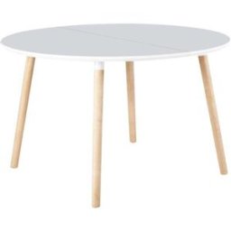 Home Heavenly Mesa de comedor redonda extensible blanca (d. 100 cm)