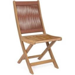 Outdoor living Conjunto de 4 sillas de madera coral