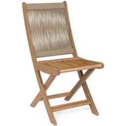 Outdoor living Conjunto de 6 sillas en madera gris tórtola