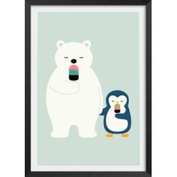 Hexoa Póster tiempo de helado con marco negro 30x45cm