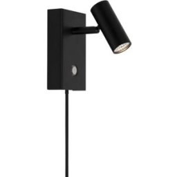 Nordlux Aplique de pared led minimalista negro orientable con interruptor