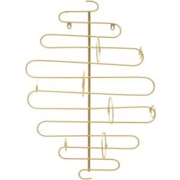 Mauro Ferretti Portabotellas de pared de metal dorado 53x13x72 cm