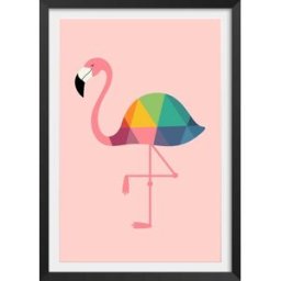 Hexoa Póster de flamenco tan femenino con marco negro 30x45cm