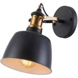 La Loja de Ana Aplique de pared de metal negro mate 18,2x25,3 cm