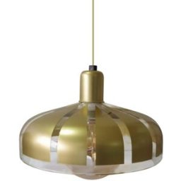 Tosel Lámpara de suspensión campana vidrio oro D29 cm