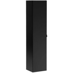 Petits meubles Columna de pared 1 puerta negra tableros laminados y mdf negro