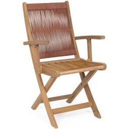 Outdoor living Conjunto de 4 sillas de madera coral