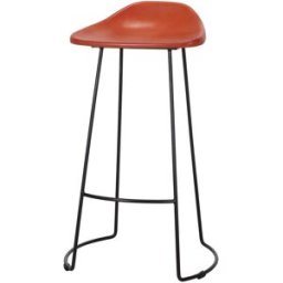 MISTERWILS Taburete alto metal y piel sussex - negro - 83x50x43