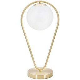 Mauro Ferretti Lámpara de mesa en metal dorado con esfera blanca cm 25x18x50