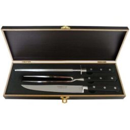 Richardson Sheffield Estuche de madera de 3 piezas para trinchar acero inoxidable negro